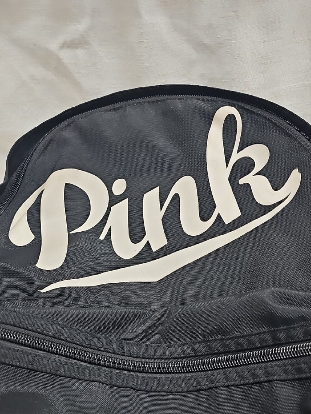 PINK Victoria's Secret Black Backpack with White Logo - Picture 4 of 6